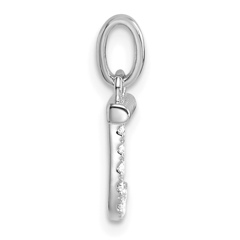 14K Weißgold Gedreht.07 Ct. Diamant Initiale J Charm