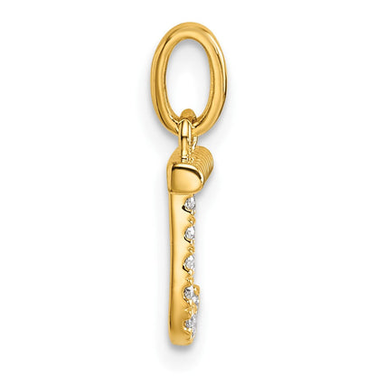 14K Gelbgold Gedreht.07 Ct. Diamant Initiale J Charm