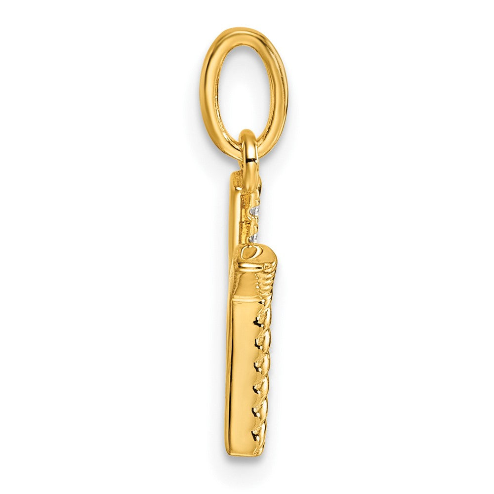 14K Gelbgold Gedreht.05 Ct. Diamant Initiale K Charm