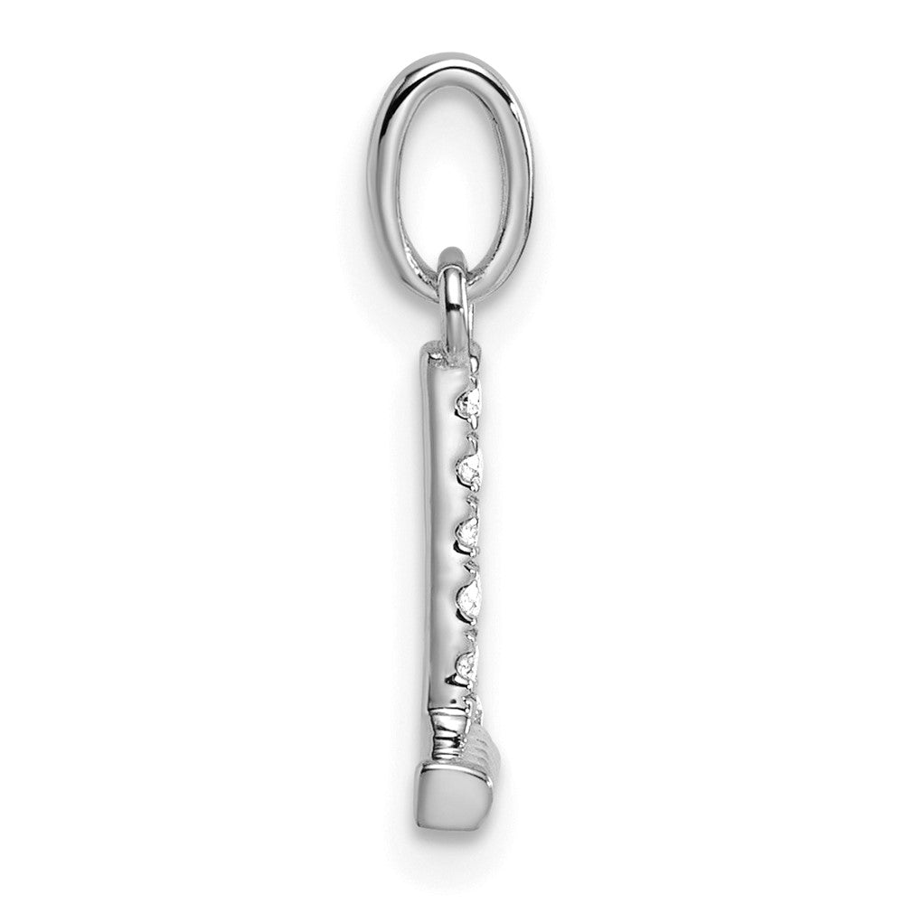 14K Weißgold Gedreht.05 Ct. Diamant Initiale L Charm