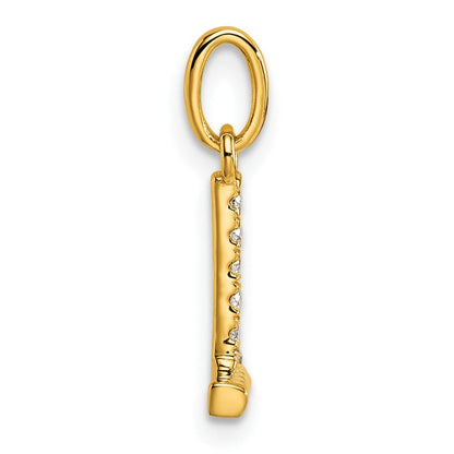 14K Gelbgold Gedreht.05 Ct. Diamant Initiale L Charm