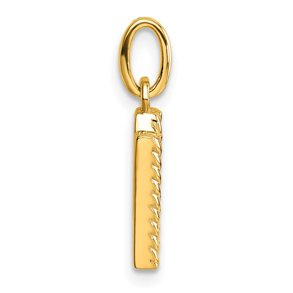 14K Gelbgold Gedreht.05 Ct. Diamant Initiale N Charm