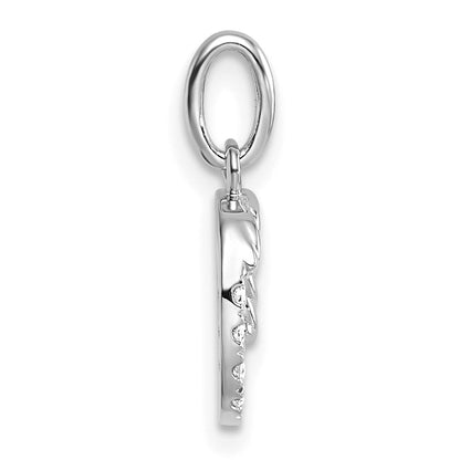 14K Weißgold Gedreht.07 Ct. Diamant Initiale O Charm