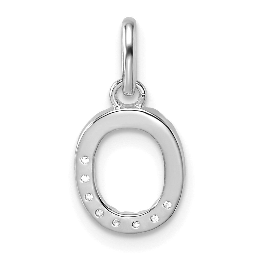14K Weißgold Gedreht.07 Ct. Diamant Initiale O Charm