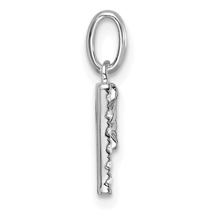 14K Weißgold Gedreht.05 Ct. Diamant Initiale P Charm