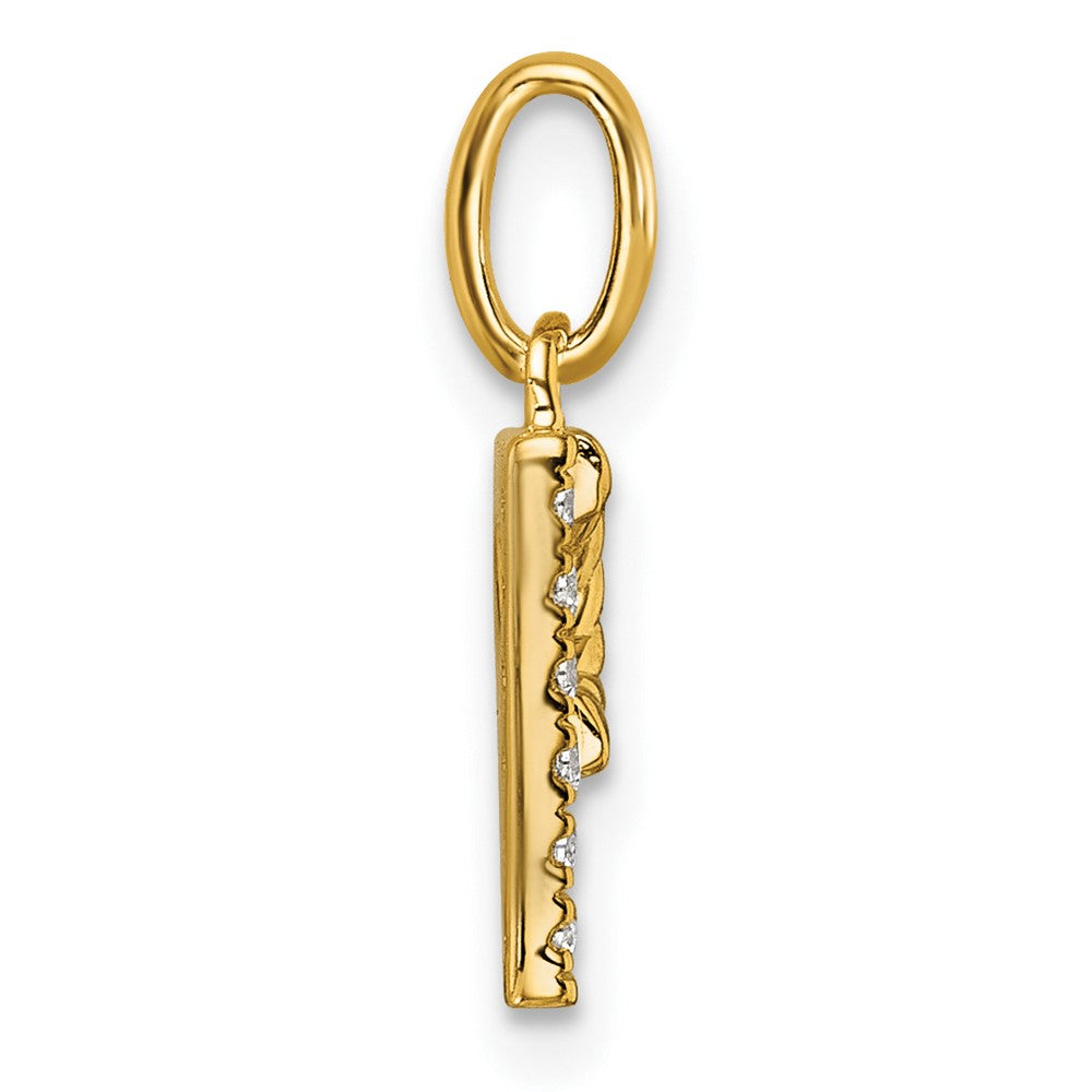 14K Gelbgold Gedreht.05 Ct. Diamant Initiale P Charm