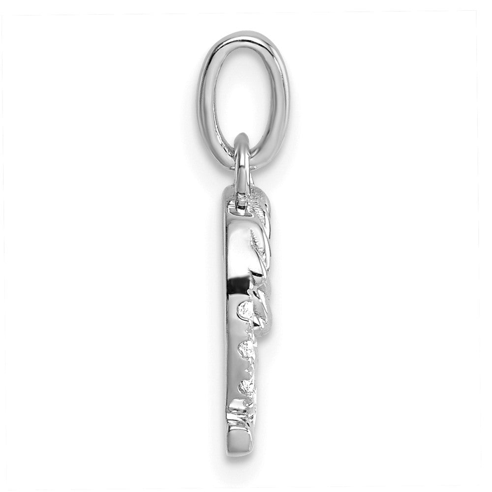 14K Weißgold Gedreht.07 Ct. Diamant Initiale Q Charm