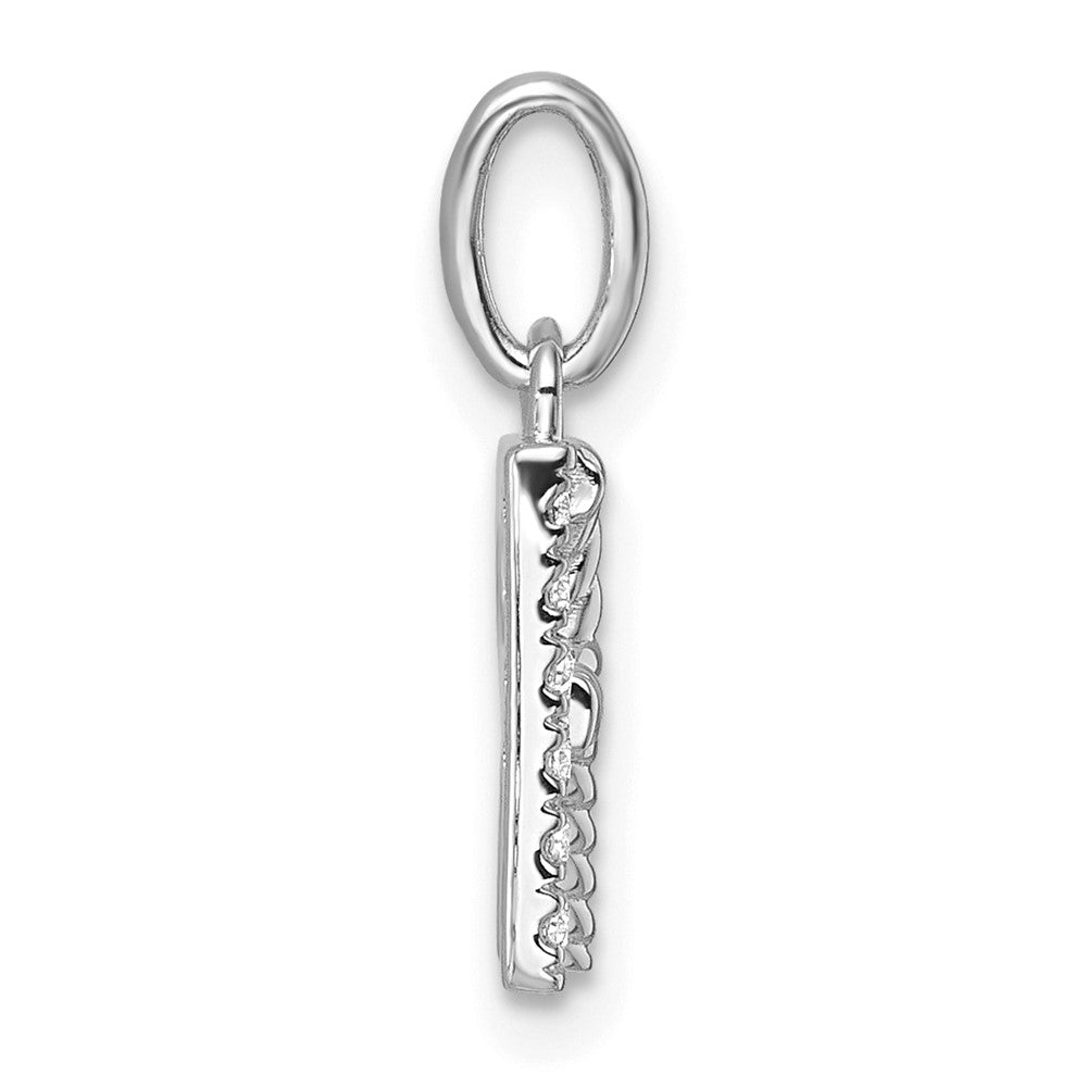 14K Weißgold Gedreht.05 Ct. Diamant Initiale R Charm