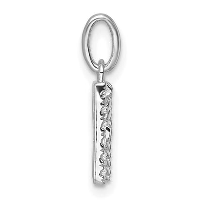 14K Weißgold Gedreht.05 Ct. Diamant Initiale R Charm