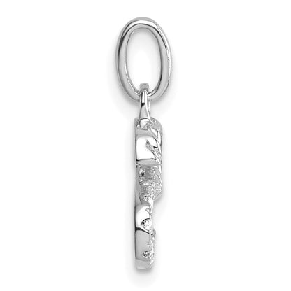 14K Weißgold Gedreht.07 Ct. Diamant Initiale S Charm