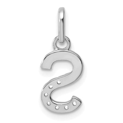 14K Weißgold Gedreht.07 Ct. Diamant Initiale S Charm