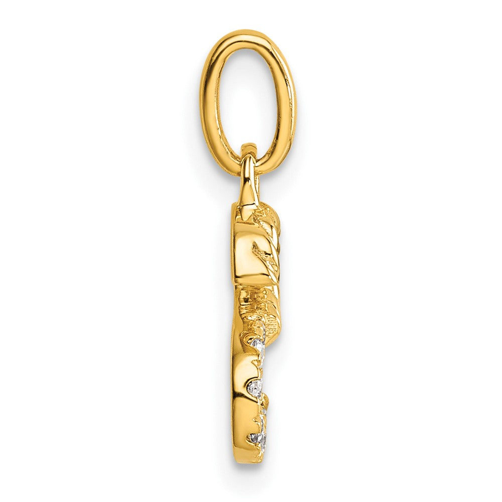14K Gelbgold Gedreht.07 Ct. Diamant Initiale S Charm