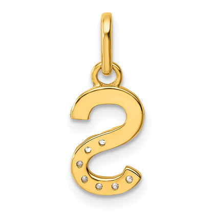 14K Gelbgold Gedreht.07 Ct. Diamant Initiale S Charm