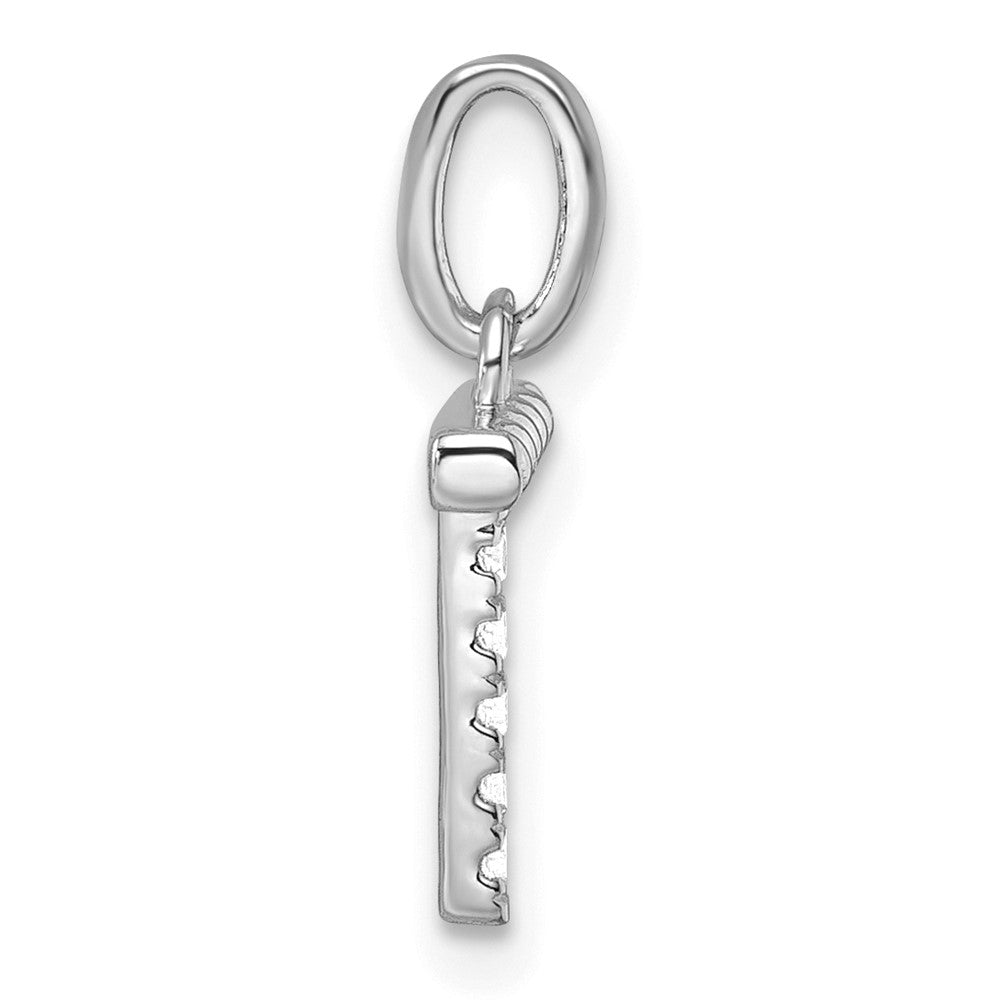 14K Weißgold Gedreht.05 Ct. Diamant Initiale T Charm