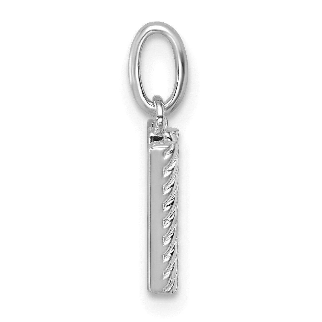 14K Weißgold Diamant-Initial-Charm "W" mit gedrehtem Design, 0,05 ct