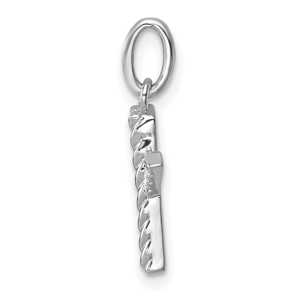 14K Weißgold Gedreht.05 Ct. Diamant Initiale X Charm