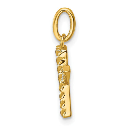 14K Gelbgold Gedreht.05 Ct. Diamant Initiale X Charm