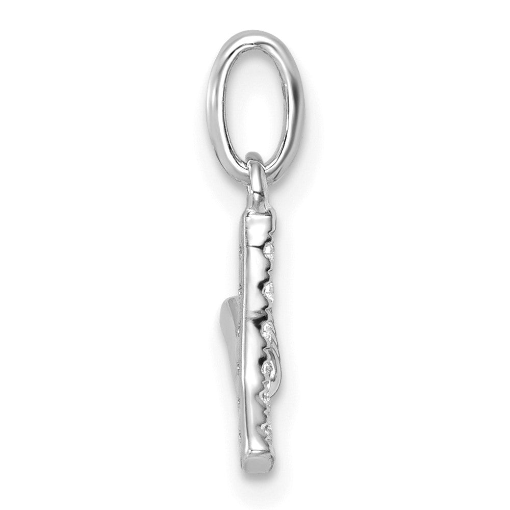 14K Weißgold Gedreht.05 Ct. Diamant Initiale Y Charm