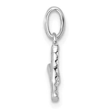 14K Weißgold Gedreht.05 Ct. Diamant Initiale Y Charm