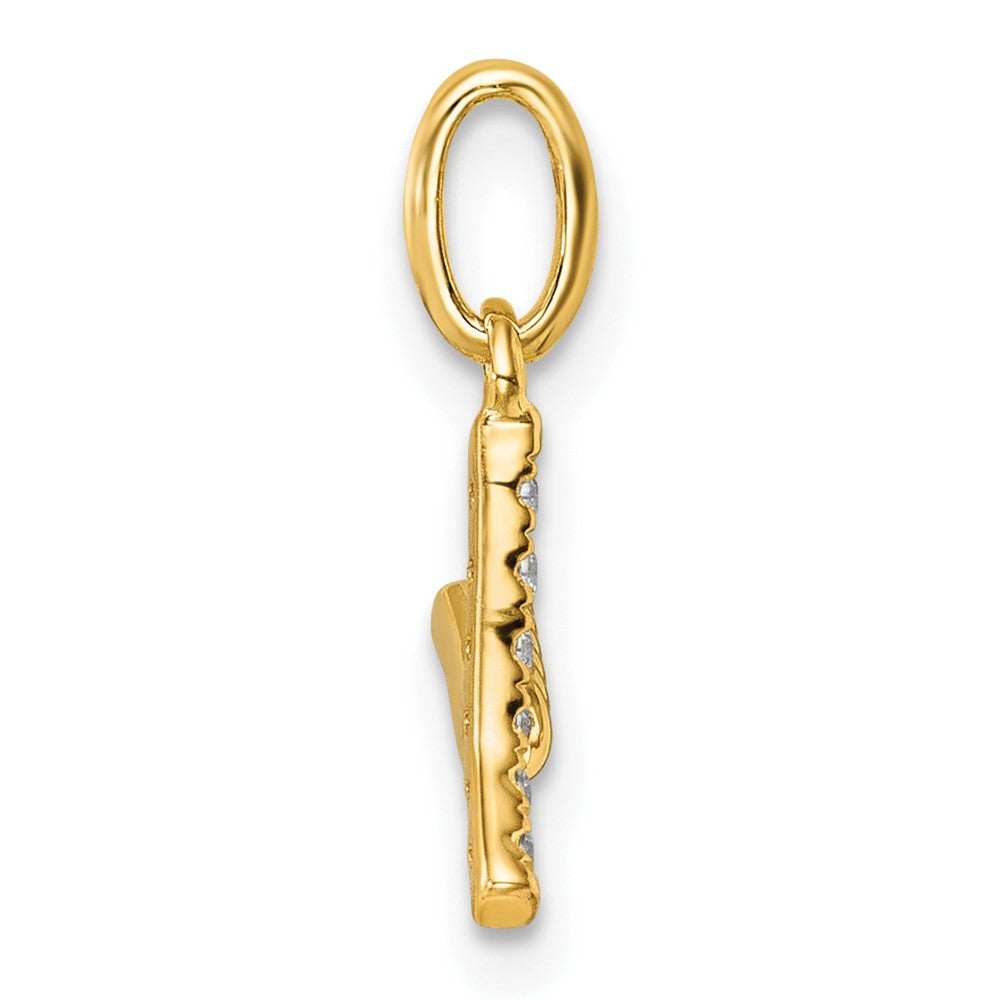 14K Gelbgold Gedreht.05 Ct. Diamant Initiale Y Charm