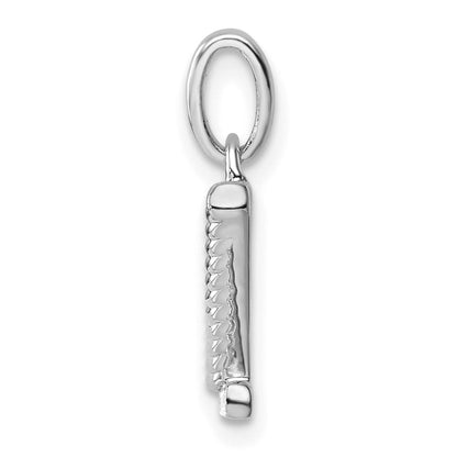 14K Weißgold Gedreht.05 Ct. Diamant Initiale Z Charm