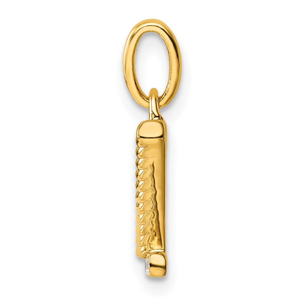 14K Gelbgold Gedreht.05 Ct. Diamant Initiale Z Charm