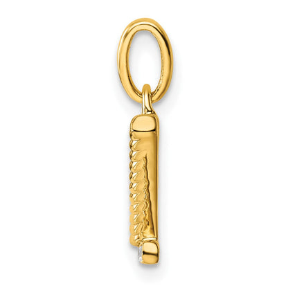 14K Gelbgold Gedreht.05 Ct. Diamant Initiale Z Charm