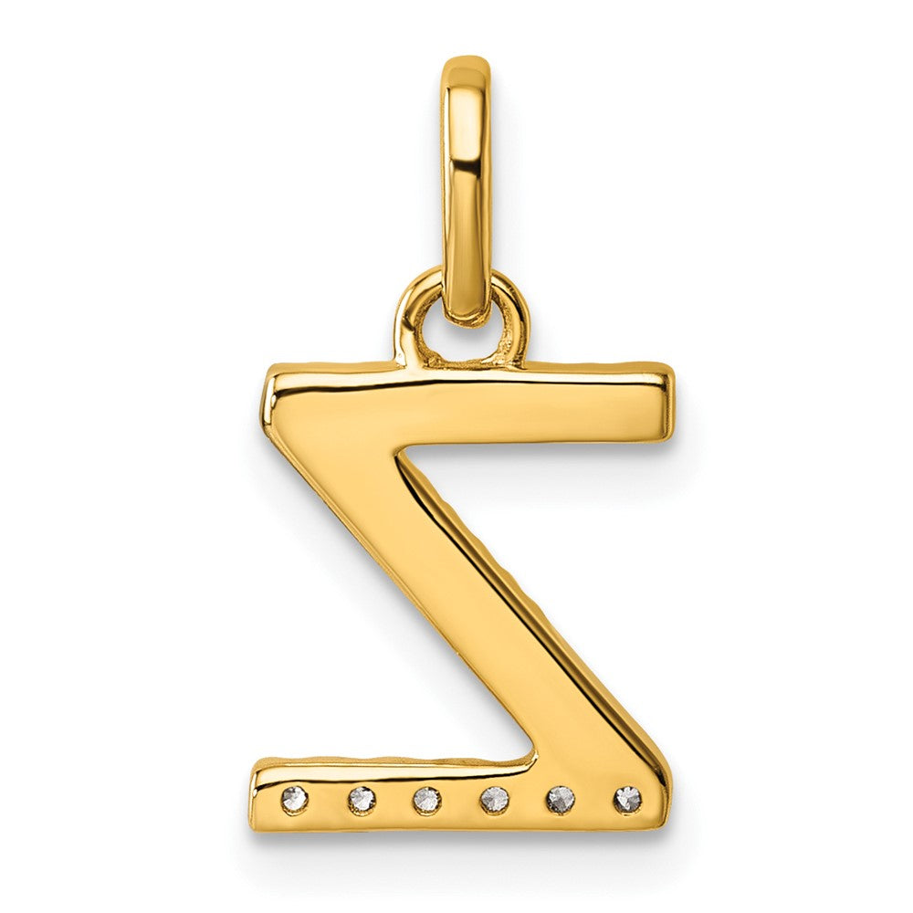 14K Gelbgold Gedreht.05 Ct. Diamant Initiale Z Charm
