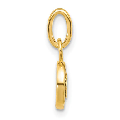14K Gelbgold Poliert Diamant Mehrfarbig Zirkonia Kreis Charm