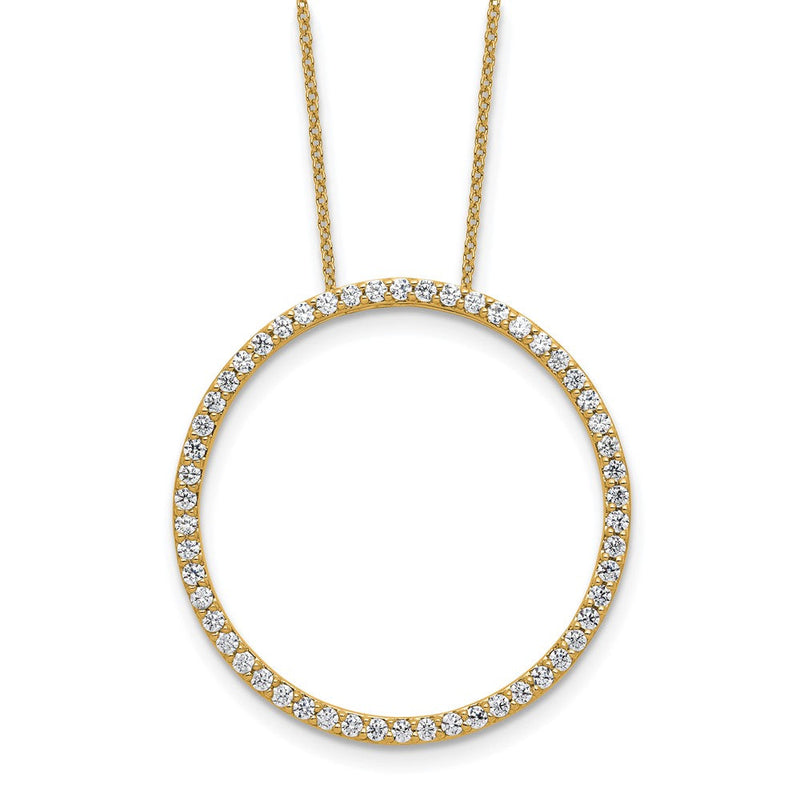 14K Gelbgold True Origin 1 Karat Im Labor Gezüchtet Diamant Vs Def 18 Zoll Memoire Anhänger Halskette