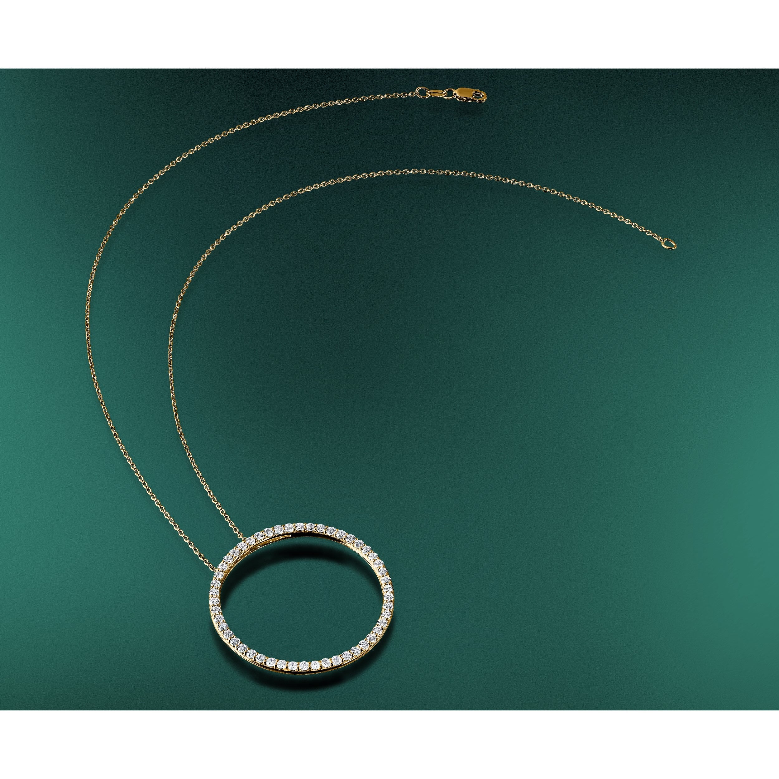 14K Gelbgold True Origin 2 Karat Im Labor Gezüchtet Diamant Vs Def 18 Zoll Memoire Anhänger Halskette