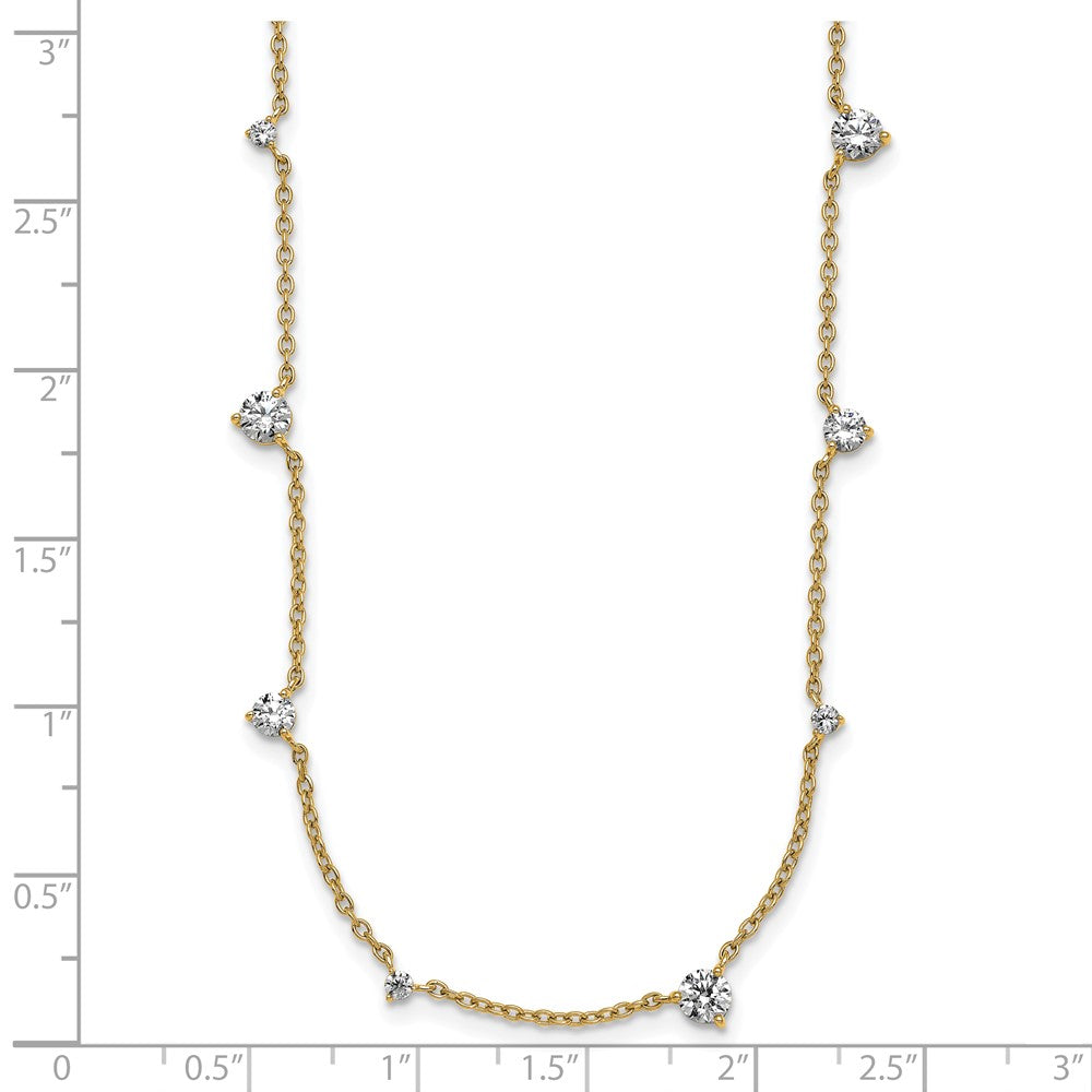 14K Gelbgold True Origin 2 1/10 Karat Im Labor Gezüchtet Diamant Vs Def Ten Station 16 Zoll Halskette