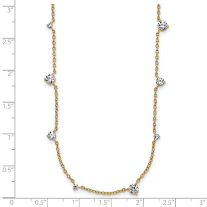 14K Gelbgold True Origin 2 1/10 Karat Im Labor Gezüchtet Diamant Vs Def Ten Station 16 Zoll Halskette