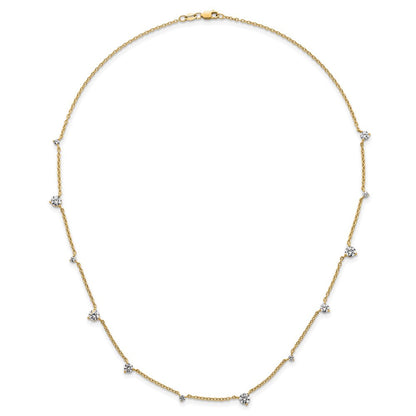 14K Gelbgold True Origin 2 3/8 Karat Im Labor Gezüchtet Diamant Vs Def Twelve Station 18 Zoll Halskette