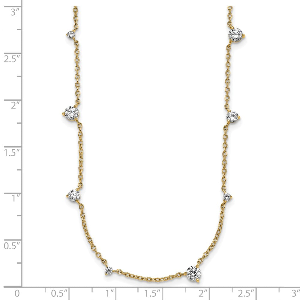 14K Gelbgold True Origin 2 3/8 Karat Im Labor Gezüchtet Diamant Vs Def Twelve Station 18 Zoll Halskette