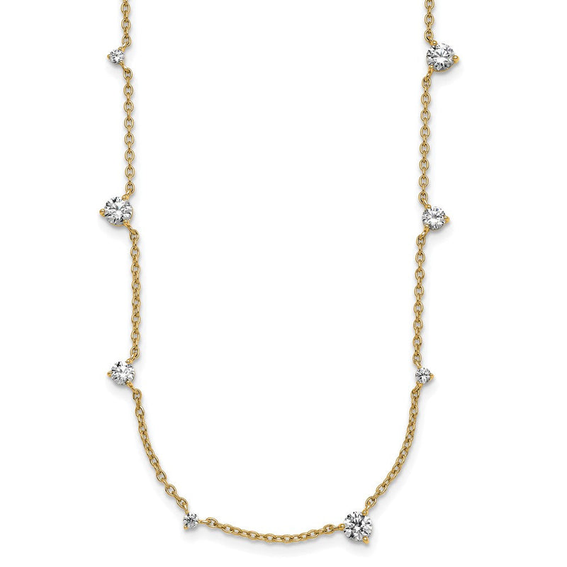 14K Gelbgold True Origin 2 3/8 Karat Im Labor Gezüchtet Diamant Vs Def Twelve Station 18 Zoll Halskette