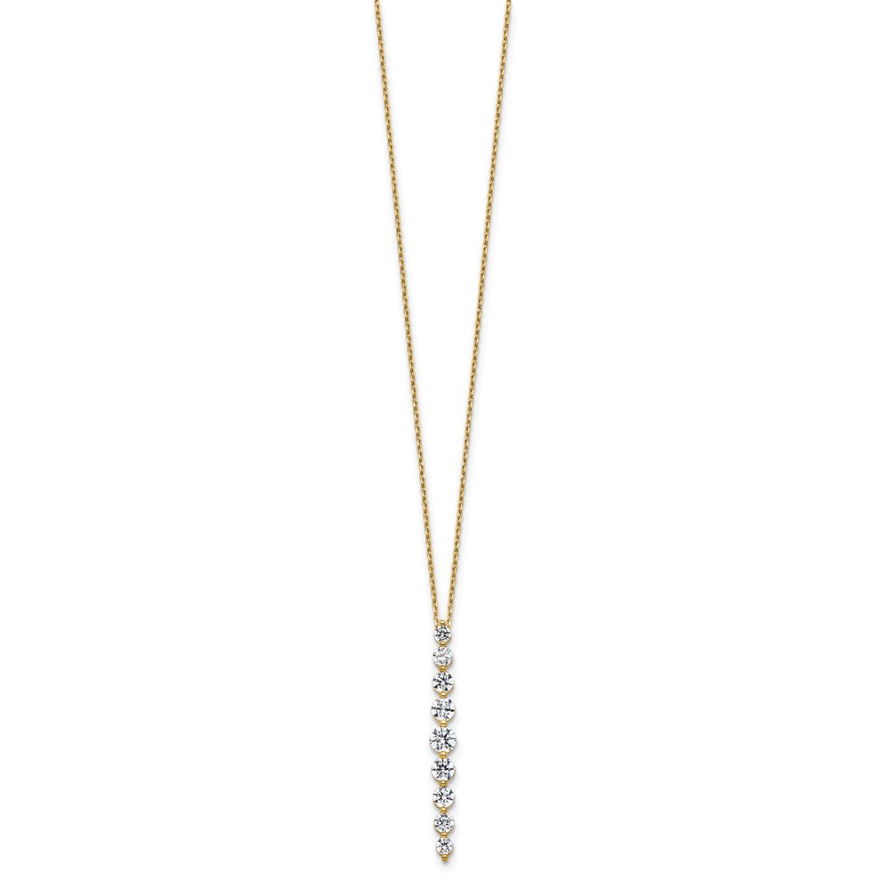 14K Gelbgold True Origin 1 Karat Im Labor Gezüchtet Diamant Vs Def 18 Zoll Vertikal Anhänger Halskette