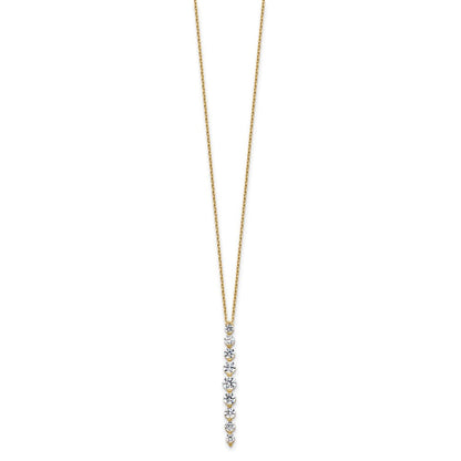 14K Gelbgold True Origin 1 Karat Im Labor Gezüchtet Diamant Vs Def 18 Zoll Vertikal Anhänger Halskette