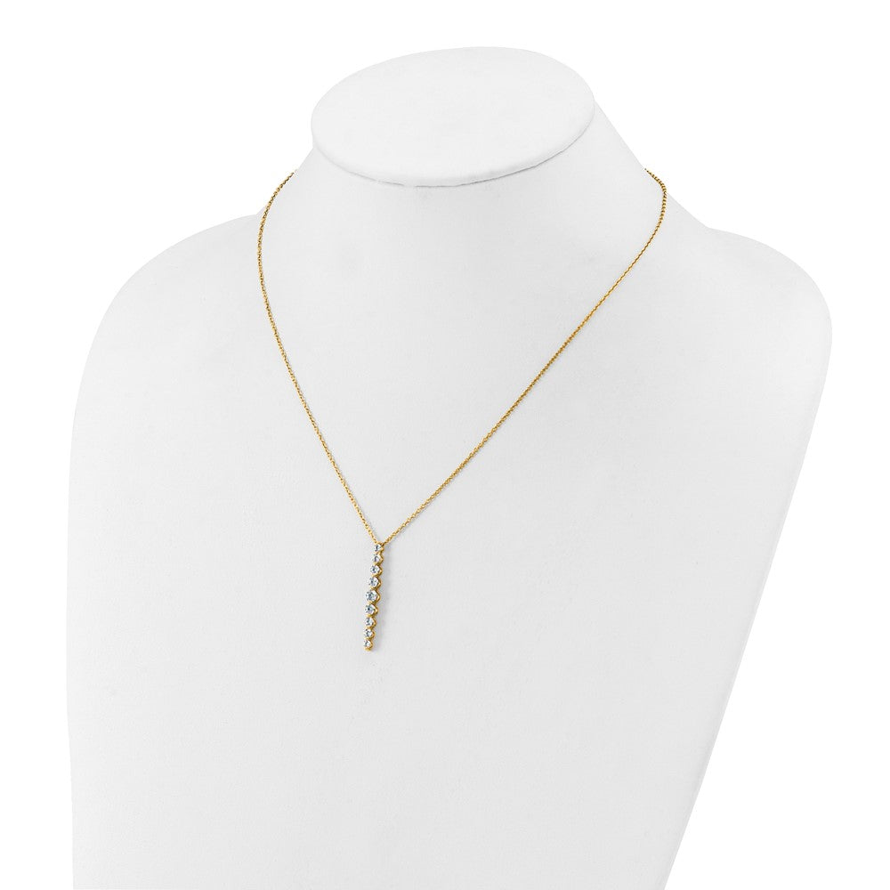14K Gelbgold True Origin 1 Karat Im Labor Gezüchtet Diamant Vs Def 18 Zoll Vertikal Anhänger Halskette