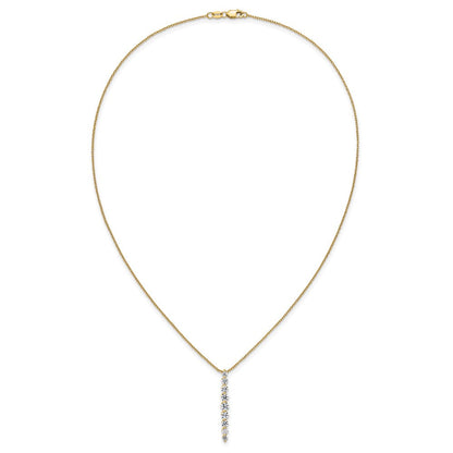 14K Gelbgold True Origin 1 Karat Im Labor Gezüchtet Diamant Vs Def 18 Zoll Vertikal Anhänger Halskette