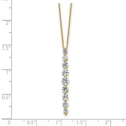 14K Gelbgold True Origin 1 Karat Im Labor Gezüchtet Diamant Vs Def 18 Zoll Vertikal Anhänger Halskette