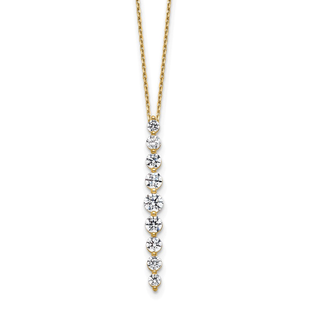 14K Gelbgold True Origin 1 Karat Im Labor Gezüchtet Diamant Vs Def 18 Zoll Vertikal Anhänger Halskette