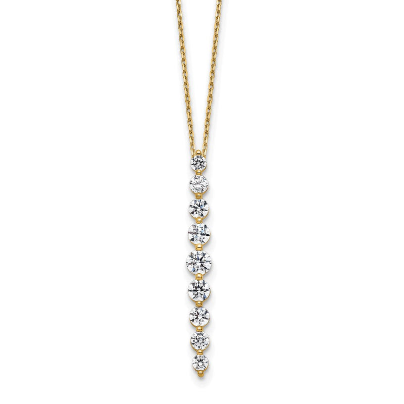 14K Gelbgold True Origin 1 Karat Im Labor Gezüchtet Diamant Vs Def 18 Zoll Vertikal Anhänger Halskette