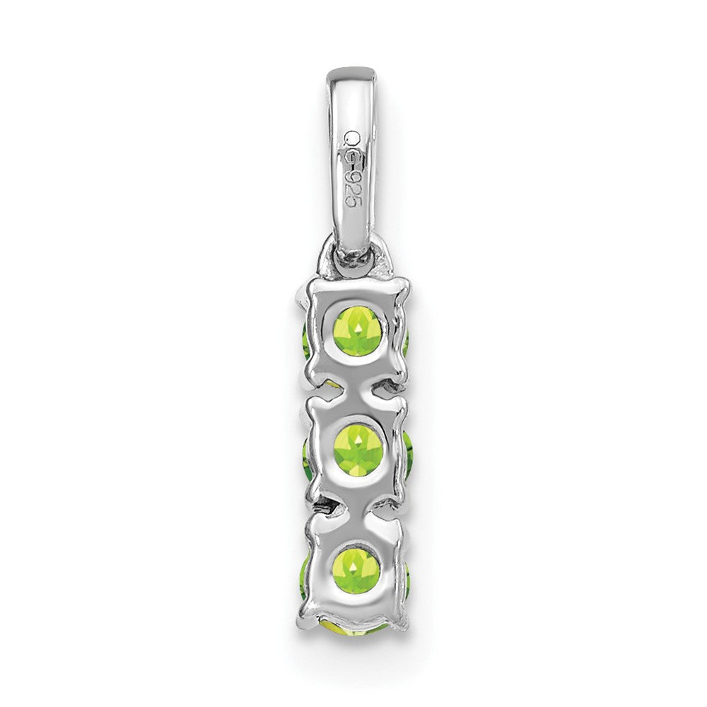 14K Weißgold Drei-Stein-Anhänger mit Peridot und echtem Diamant