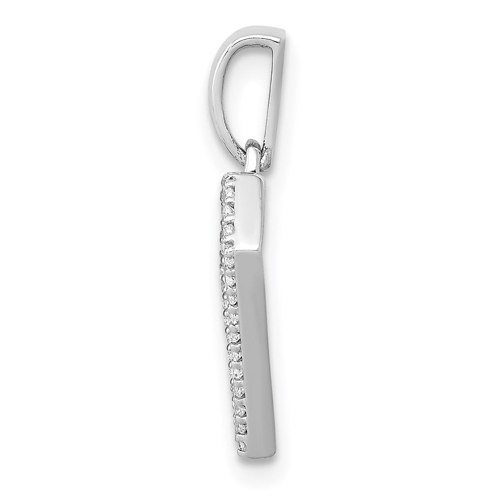 14K Weißgold Anhänger mit echtem Diamant in Edelsteinform