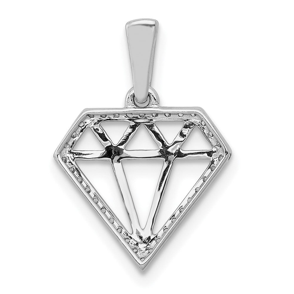 14K Weißgold Anhänger mit echtem Diamant in Edelsteinform