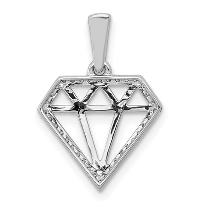 14K Weißgold Anhänger mit echtem Diamant in Edelsteinform