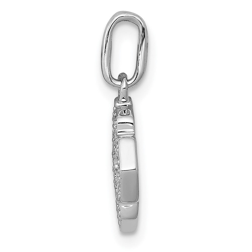 14K Weißgold Anhänger mit fantasievollem Kreuz und 0,1 ct. echtem Diamant