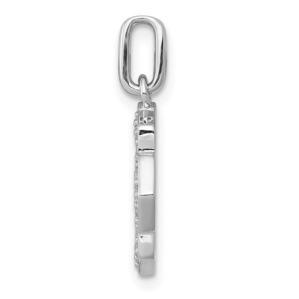 14K Weißgold 0,25 ct. Echter Diamant Fantasie-Kreuzanhänger