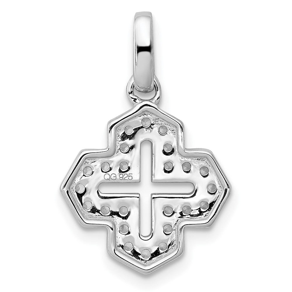14K Weißgold 0,25 ct. Echter Diamant Fantasie-Kreuzanhänger